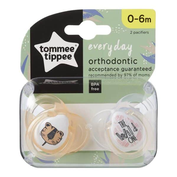 Tommee Tippee - Chupones Every Day 0-6M Naranja x 2 unidades