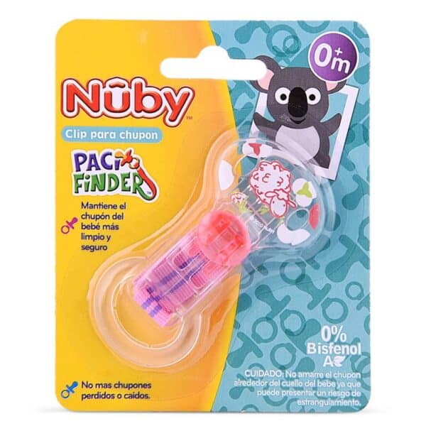 Nuby - Clip para chupón Lila