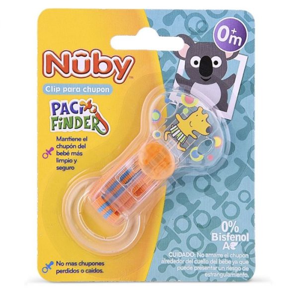 Nuby - Clip para chupón naranja